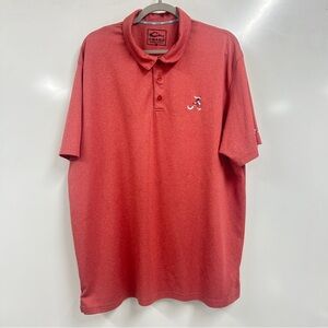 0185 Drake Men’s Red Alabama Crimson Tide Polo Shirt Size 2XL NCAA Golf Casual
